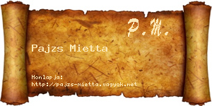 Pajzs Mietta névjegykártya